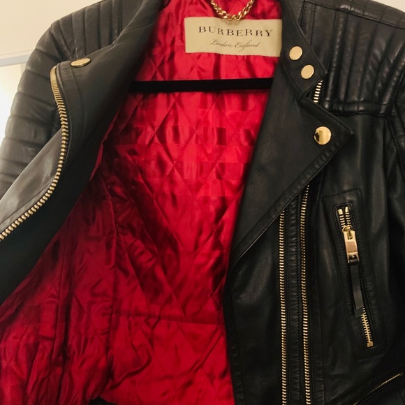 SOLD..Burberry Leather Biker Jacket - Picture 3 of 3